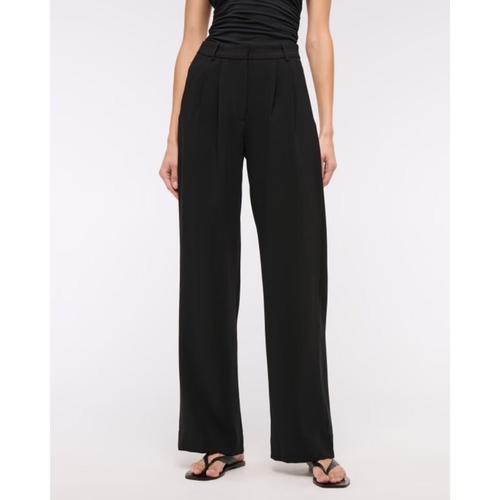 Abercrombie & Fitch A&F Sloane Tailored Wide Leg Pants Black Size 26